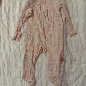 Magnetic Me Floral Pink Baby Footie 0-3 months